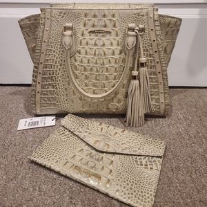 Pre-Owned Brahmin Priscilla Silver Birchside w/ Matching Clutch